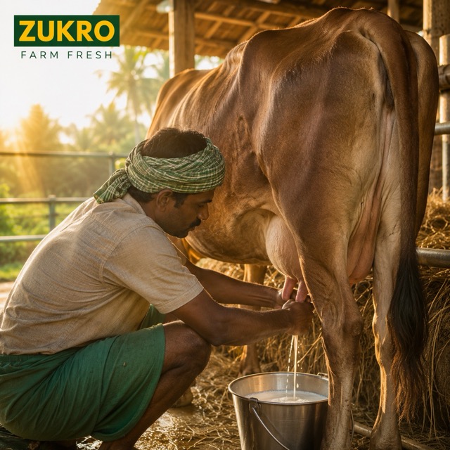 Free-grazed cows at Sri Vishnu Farms